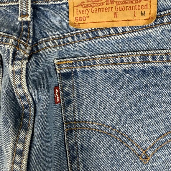 Levis 560 Jeans Womens 12 Reg VTG Blue Loose Fit Straight Leg Baggy 90's Denim - Picture 7 of 8